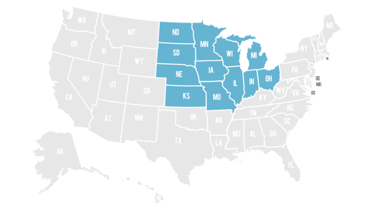 Map of the Midwest Territory