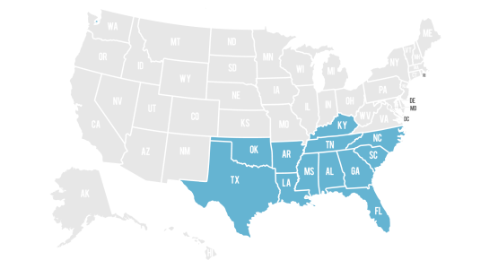 Map of the Southern Territory